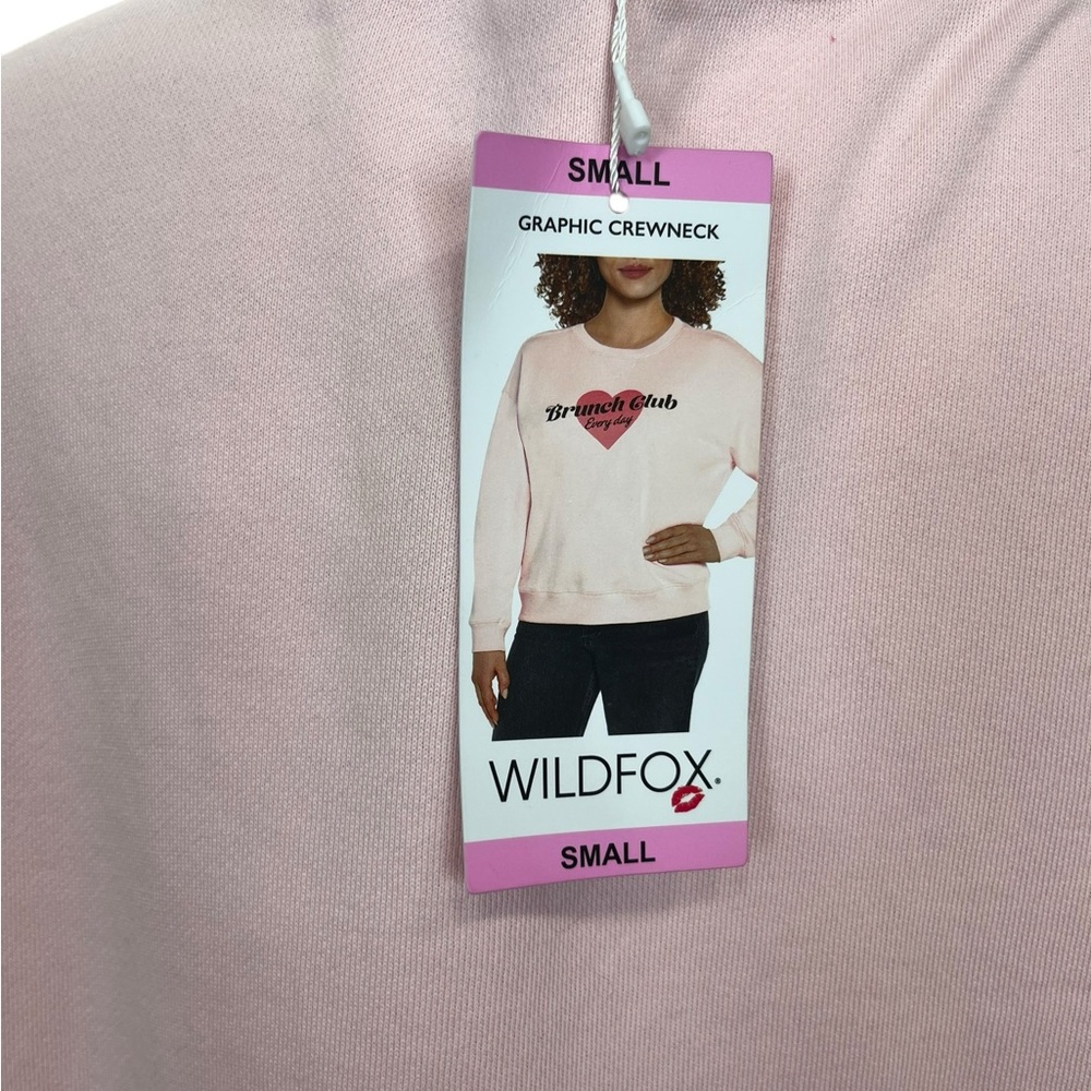 Wildfox “Brunch Club Every Day” Pink Graphic Crewneck Sweatshirt Various Sizes - Picture 5 of 7
